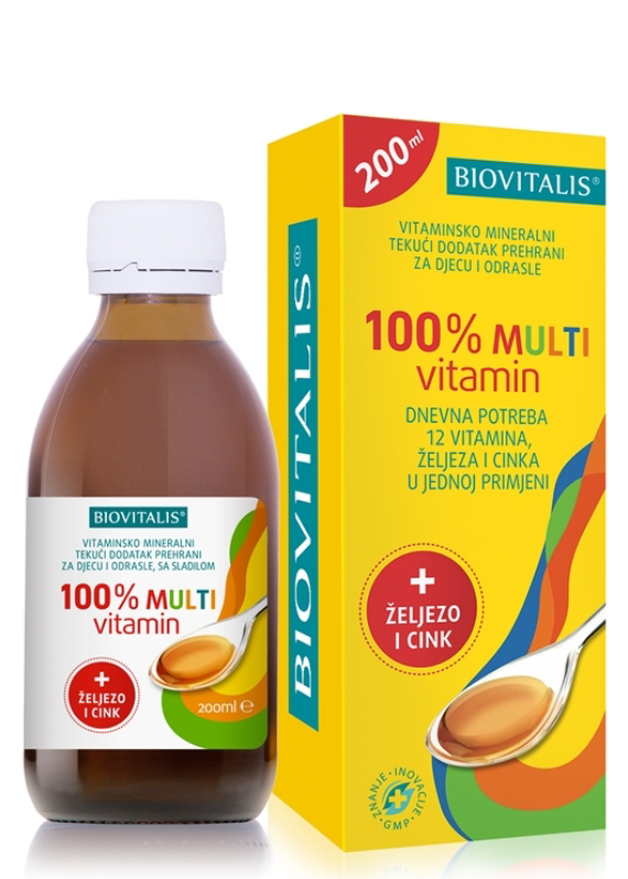 BIOVITALIS 100 Multivitamin Teku i Dodatak Prehrani 200ml