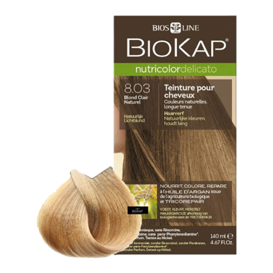 Biokap Nutricolor Delicato boja za kosu 8.03 Natural Light Blond, Bios Line