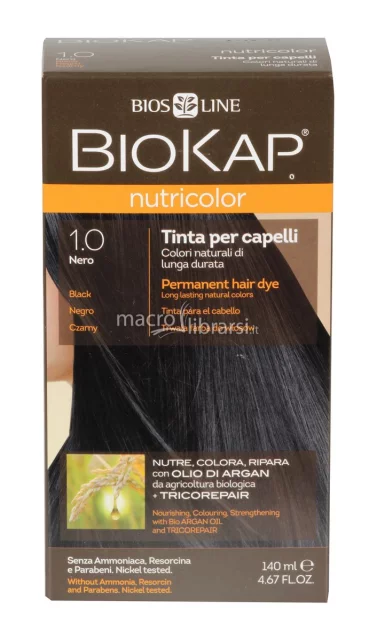 Biokap Nutricolor boja za kosu 1.0 Black, Bios line