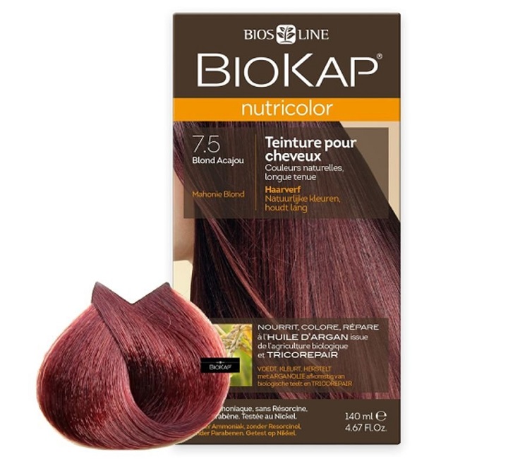 Biokap Nutricolor boja za kosu 7.5 Mahogany Blond, Bios Line