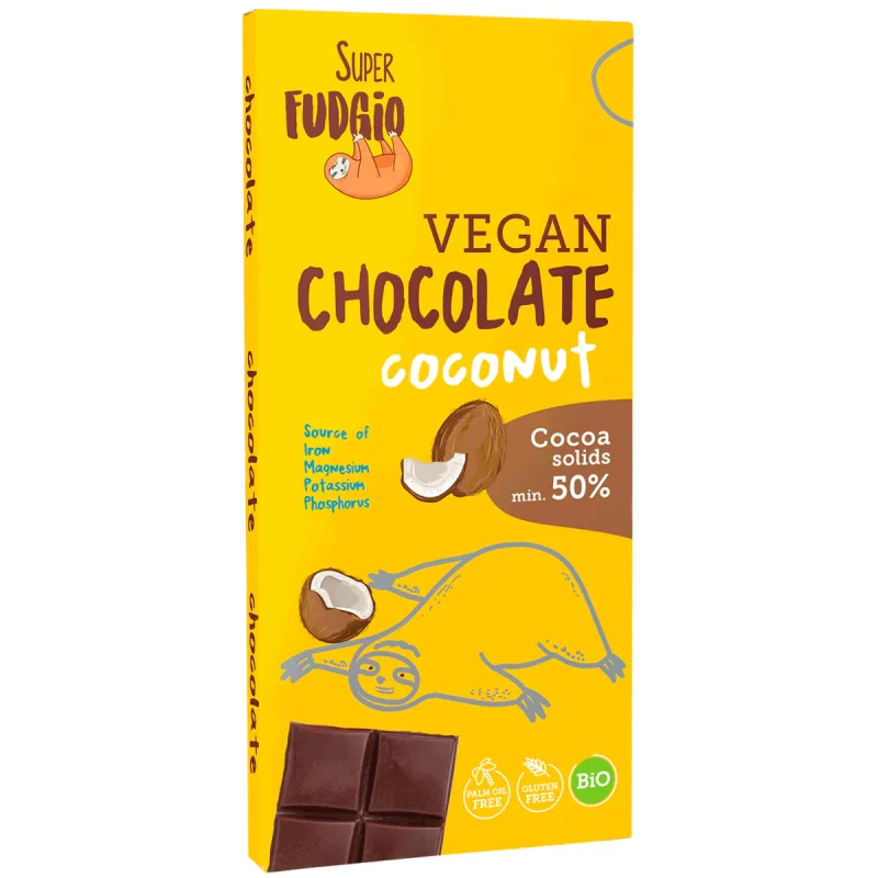 Ekologiczna czekolada kokosowa na cukrze trzcinowym superfudgio