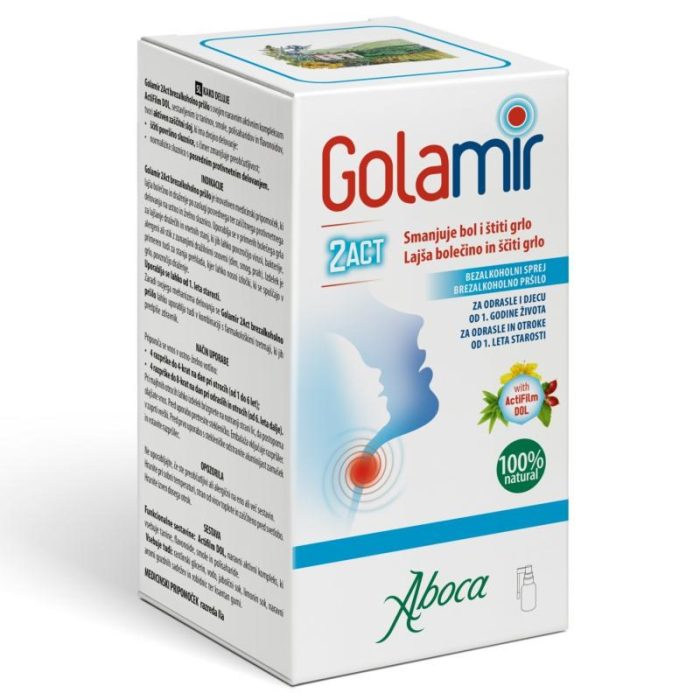 Golamir 2ACT sprej bez alkohola 30ml, Aboca