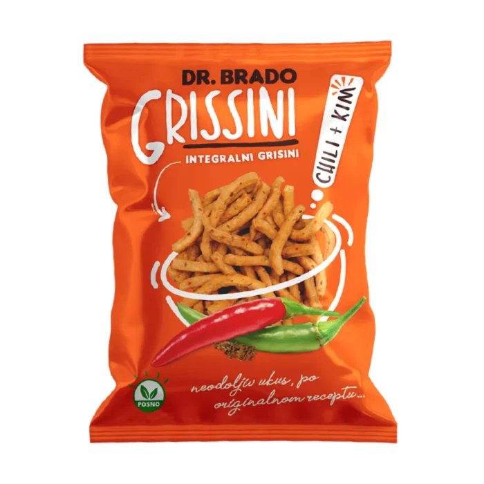 Integralni Grissini Chilli i Kim 70g, Dr.Brado