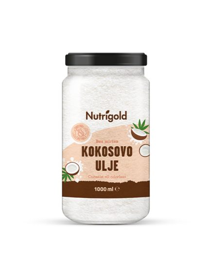 Kokosovo ulje bez mirisa u staklenci bio 1000 ml, Nutrigold