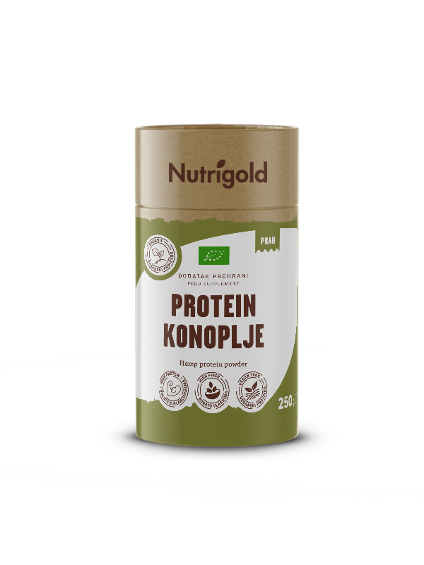 Konopljin proteinski prah bio 250 g, Nutrigold