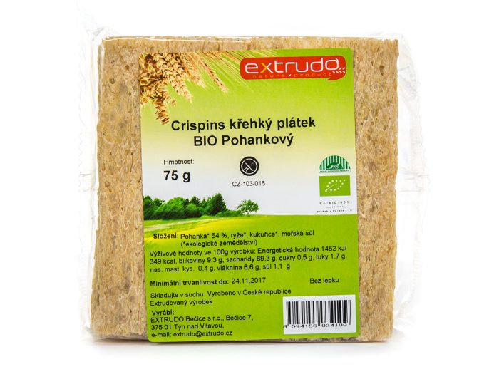 Krekeri od Heljde bez glutena organski 75g, Extrudo