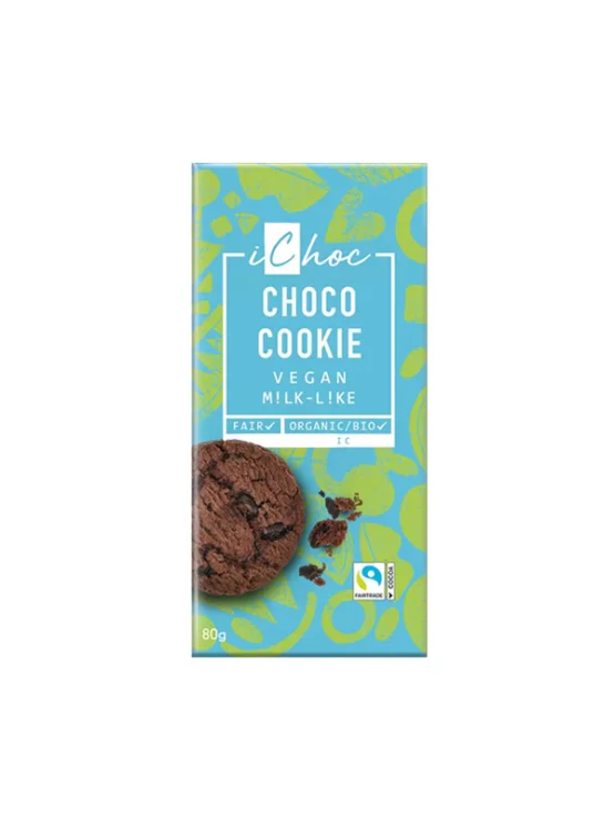 Veganska čokolada Choco Cookie organska 80g, iChoc