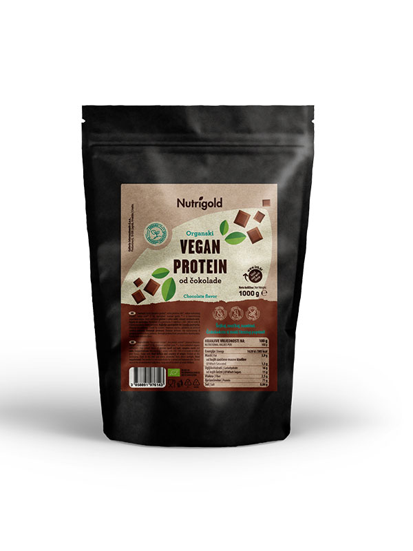Veganski protein organski čokolada 1 kg, Nutrigold