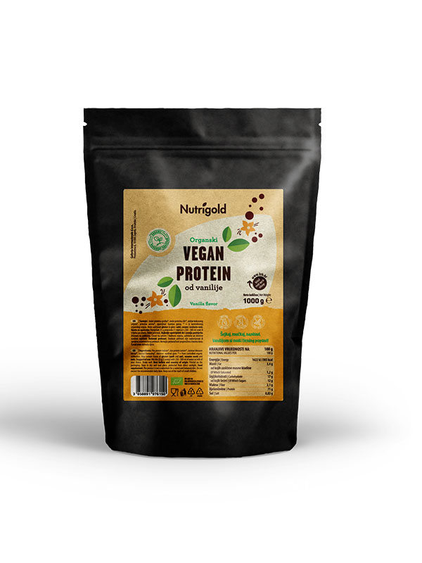 Veganski protein organski vanilija 1kg, Nutrigold