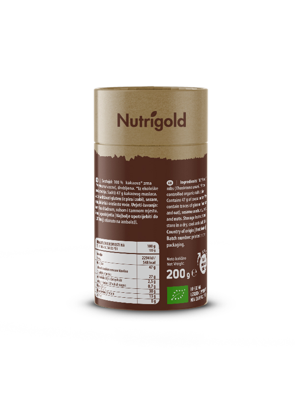 nutrigold kakao zrna drobljena 200g